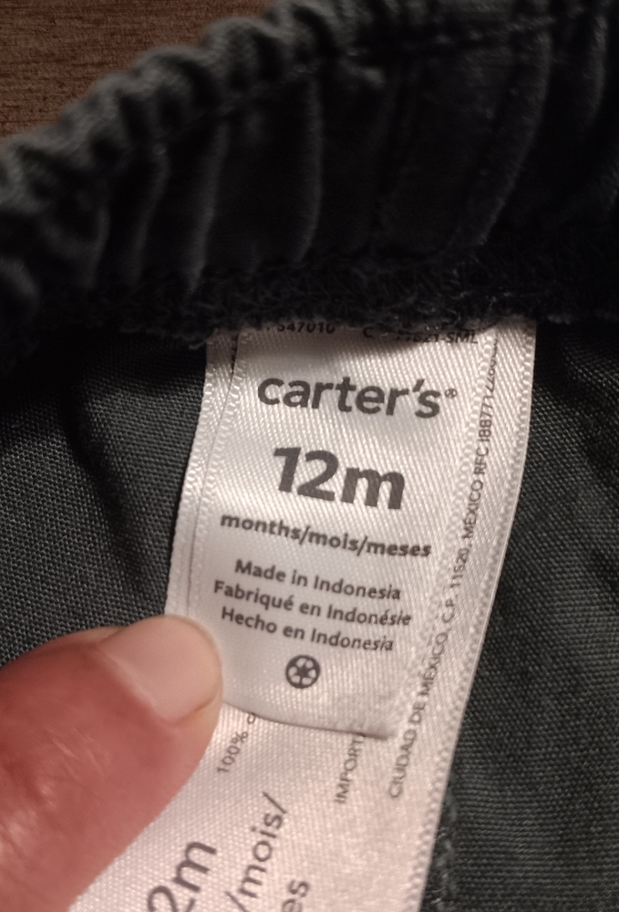 Carter's Charcoal Baby Pants 12M